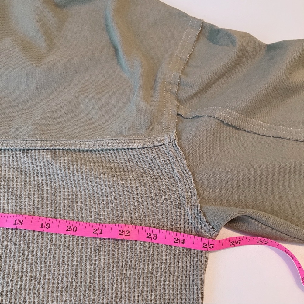 🫒American Eagle Waffle Knit Shacket Button Down Hoodie Oversized Green XS - Picture 10 of 12